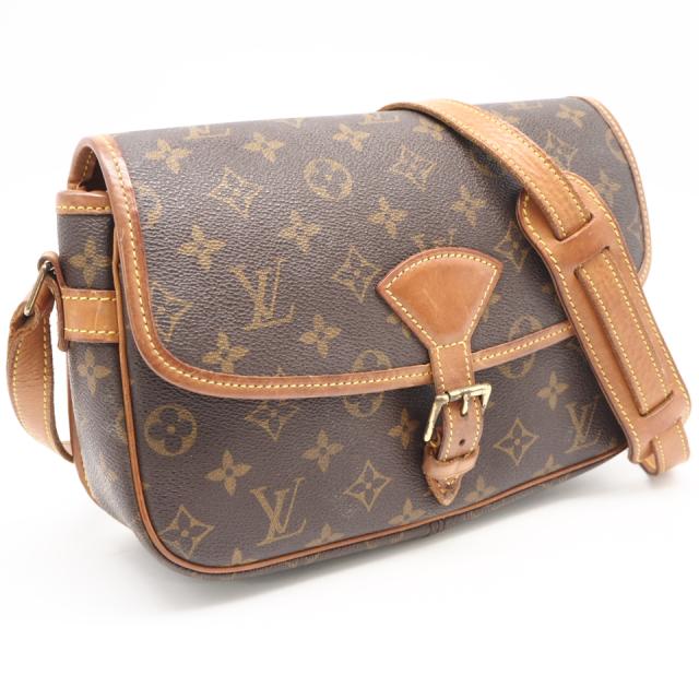 ★3日以内返品可★ LOUIS VUITTON ルイ・ヴィトン モノグラム キャンバス ソローニュ M42250 ショルダーバッグ ブラウン コーティングキャンバス レザー レディース