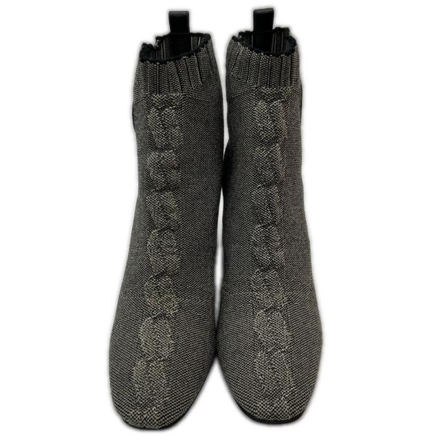 ★3日以内返品可★ 美品 HERMES エルメス ニット ヴォルヴェール ソックスブーツ 6.5 23.5 H221164Z ブーツ グレー ブラック ニット レディース_1
