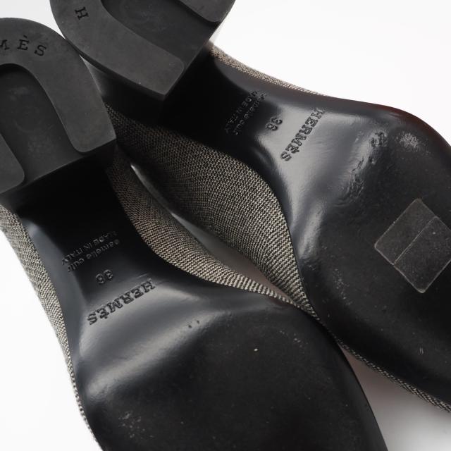 ★3日以内返品可★ 美品 HERMES エルメス ニット ヴォルヴェール ソックスブーツ 6.5 23.5 H221164Z ブーツ グレー ブラック ニット レディース_4