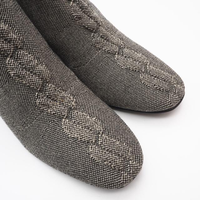 ★3日以内返品可★ 美品 HERMES エルメス ニット ヴォルヴェール ソックスブーツ 6.5 23.5 H221164Z ブーツ グレー ブラック ニット レディース_5