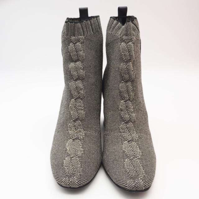 ★3日以内返品可★ 美品 HERMES エルメス ニット ヴォルヴェール ソックスブーツ 6.5 23.5 H221164Z ブーツ グレー ブラック ニット レディース_7
