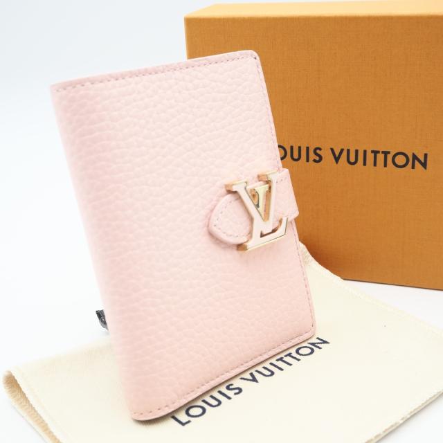 ★3日以内返品可★ 極美品 LOUIS VUITTON ルイ・ヴィトン トリヨン LVヴェルティカル CPウォレット M82144 二つ折り財布 ピンク イエロー トリヨンレザー レディース