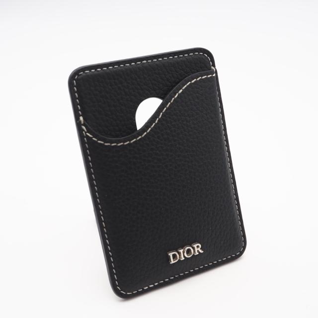 ★3日以内返品可★ 美品 Dior ディオール Saddle マグネット カードホルダー 2ADCH168YKK_H00N カードケース ブラック グレインカーフレザー メンズ