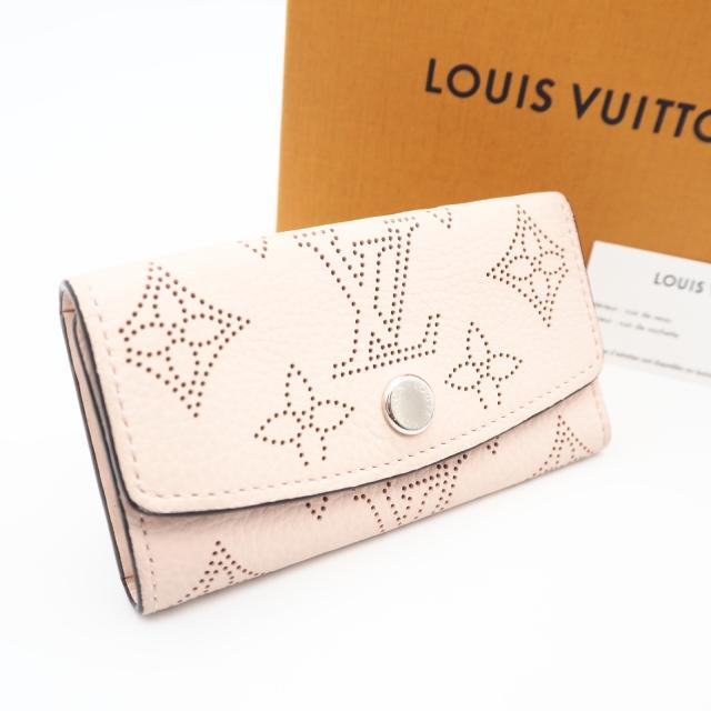 ★3日以内返品可★  LOUIS VUITTON ルイ・ヴィトン マヒナ ミュルティクレ4 マグノリア M64056 キーケース ピンク カーフレザー レディース