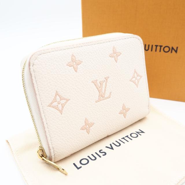 ★3日以内返品可★ 美品 LOUIS VUITTON ルイ・ヴィトン モノグラム アンプラント ジッピー コインパース モノグラム バイカラー M14563 二つ折り財布 ピンクベージュ ベージュ カウハイド レディース