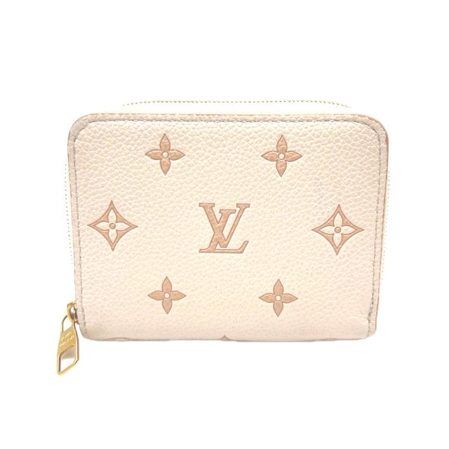 ★3日以内返品可★ 美品 LOUIS VUITTON ルイ・ヴィトン モノグラム アンプラント ジッピー コインパース モノグラム バイカラー M14563 二つ折り財布 ピンクベージュ ベージュ カウハイド レディース_1