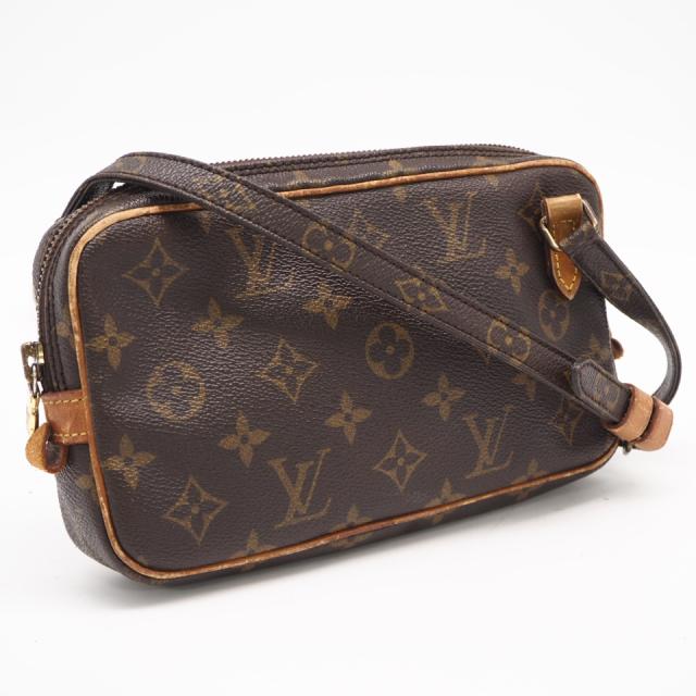 ★3日以内返品可★ LOUIS VUITTON ルイ・ヴィトン モノグラム キャンバス ポシェット マルリーバンドリエール M51828 ショルダーバッグ ブラウン コーティングキャンバス レザー レディース