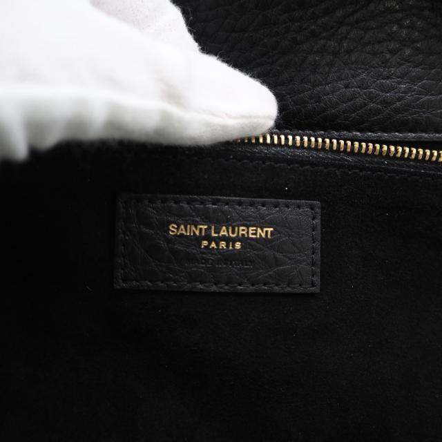 ★3日以内返品可★ 美品 SAINT LAURENT PARIS サンローランパリ グレインレザー ル・サンカセット ベア トートバッグ 763435 ハンドバッグ ブラック ゴールド グレインレザー レディース_13