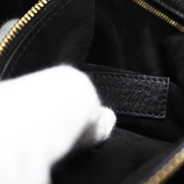 ★3日以内返品可★ 美品 SAINT LAURENT PARIS サンローランパリ グレインレザー ル・サンカセット ベア トートバッグ 763435 ハンドバッグ ブラック ゴールド グレインレザー レディース_14