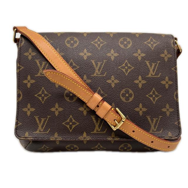 ★3日以内返品可★ LOUIS VUITTON ルイ・ヴィトン モノグラム キャンバス ミュゼット タンゴ ショート M51257 ショルダーバッグ ブラウン コーティングキャンバス レザー レディース_1
