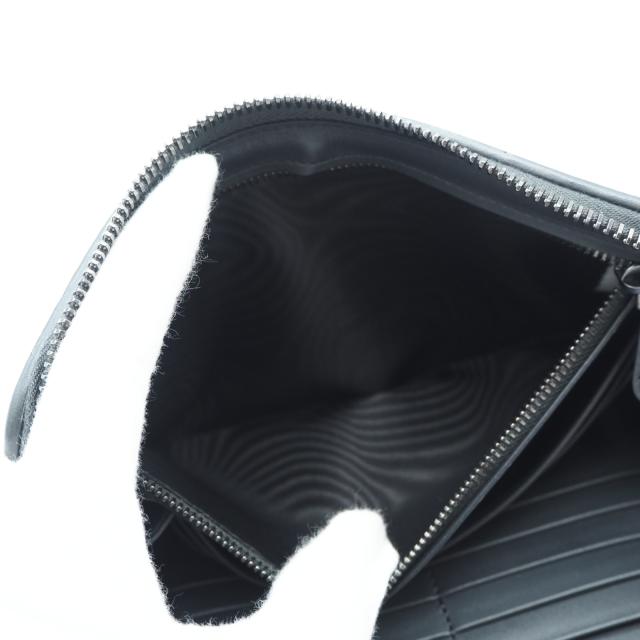 ★3日以内返品可★ 美品 BOTTEGAVENETA ボッテガヴェネタ イントレチャート ラウンドファスナー長財布 - 長財布 グレー カーフレザー メンズ_9
