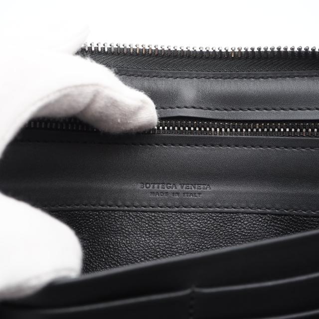 ★3日以内返品可★ 美品 BOTTEGAVENETA ボッテガヴェネタ イントレチャート ラウンドファスナー長財布 - 長財布 グレー カーフレザー メンズ_13