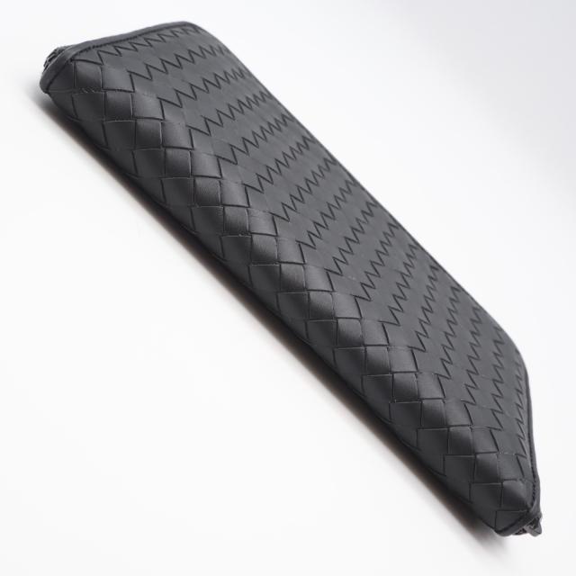 ★3日以内返品可★ 美品 BOTTEGAVENETA ボッテガヴェネタ イントレチャート ラウンドファスナー長財布 - 長財布 グレー カーフレザー メンズ_5