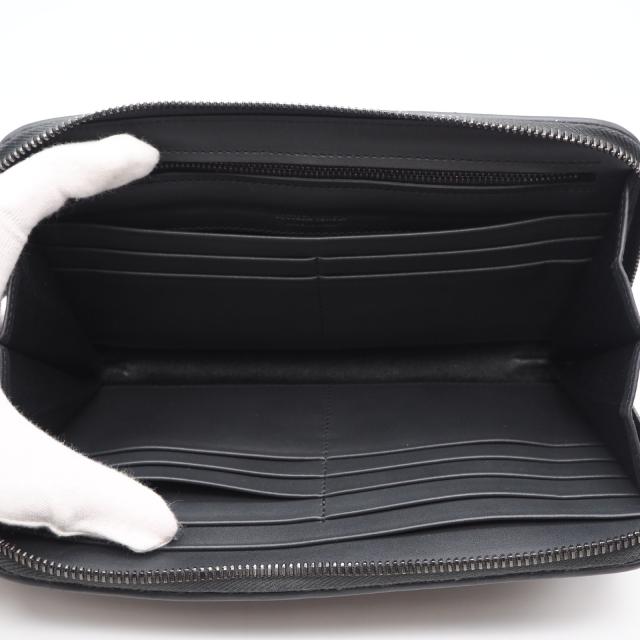 ★3日以内返品可★ 美品 BOTTEGAVENETA ボッテガヴェネタ イントレチャート ラウンドファスナー長財布 - 長財布 グレー カーフレザー メンズ_8