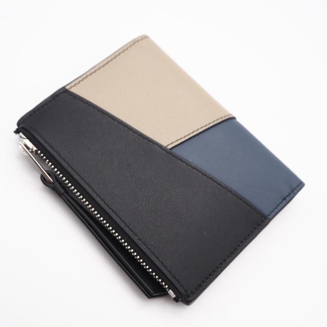 ★3日以内返品可★ 極美品 LOEWE ロエベ パズル コンパクトウォレット C510W73X09 二つ折り財布 ブラック ベージュ ネイビー カーフレザー メンズ_2
