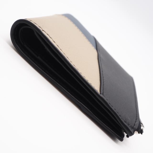 ★3日以内返品可★ 極美品 LOEWE ロエベ パズル コンパクトウォレット C510W73X09 二つ折り財布 ブラック ベージュ ネイビー カーフレザー メンズ_6