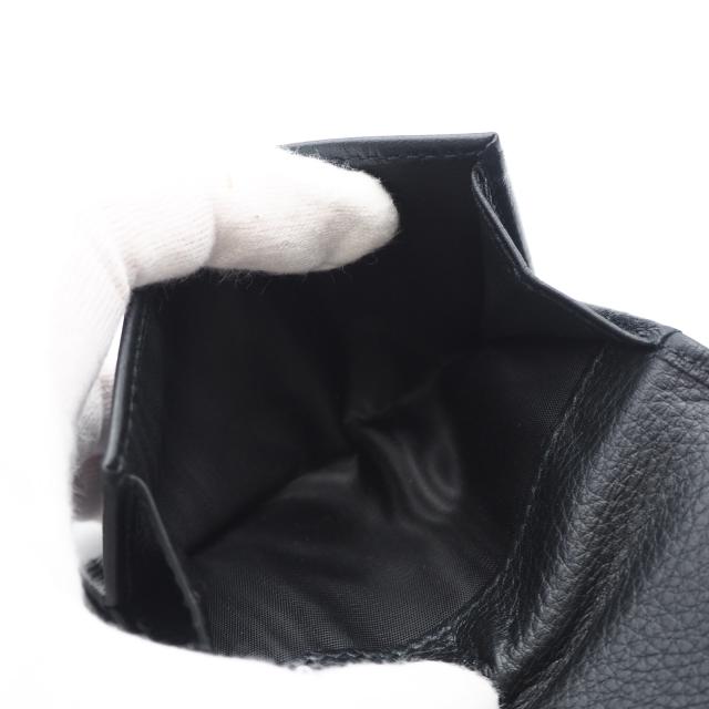 ★3日以内返品可★ 極美品 PRADA プラダ ポルタ ピッコロ パッティーナ ソフトレザー プリントロゴ コンパクトウォレット ネロ 1MH043 三つ折り財布 ブラック カーフレザー レディース_11
