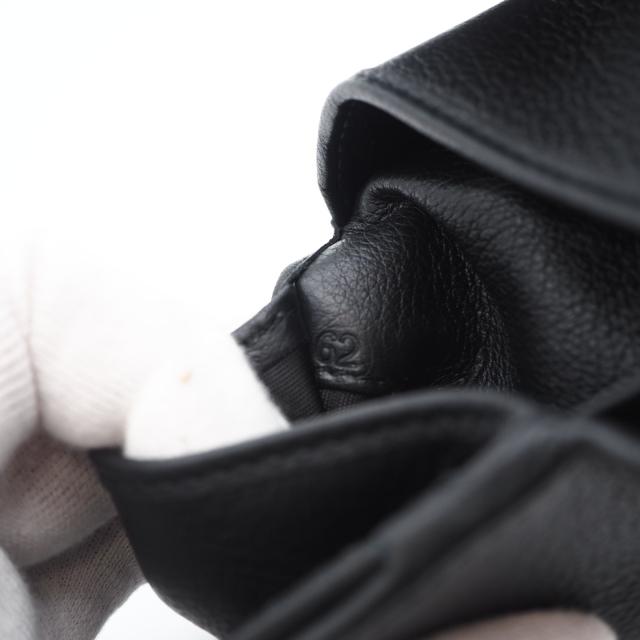 ★3日以内返品可★ 極美品 PRADA プラダ ポルタ ピッコロ パッティーナ ソフトレザー プリントロゴ コンパクトウォレット ネロ 1MH043 三つ折り財布 ブラック カーフレザー レディース_14