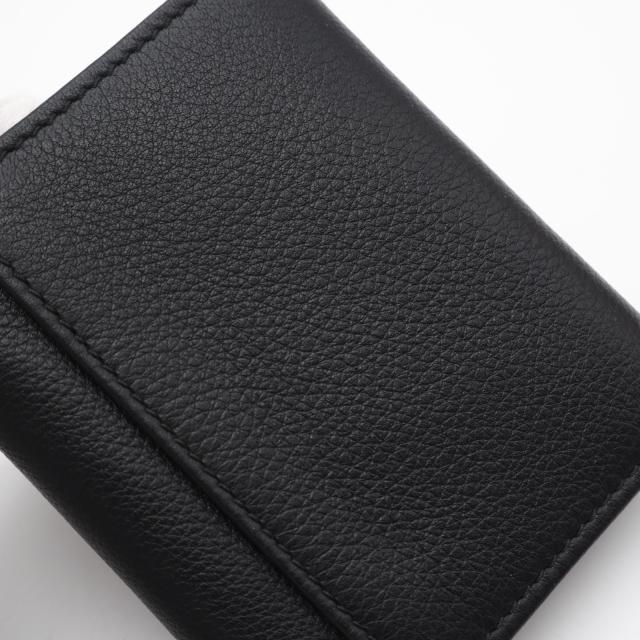 ★3日以内返品可★ 極美品 PRADA プラダ ポルタ ピッコロ パッティーナ ソフトレザー プリントロゴ コンパクトウォレット ネロ 1MH043 三つ折り財布 ブラック カーフレザー レディース_3