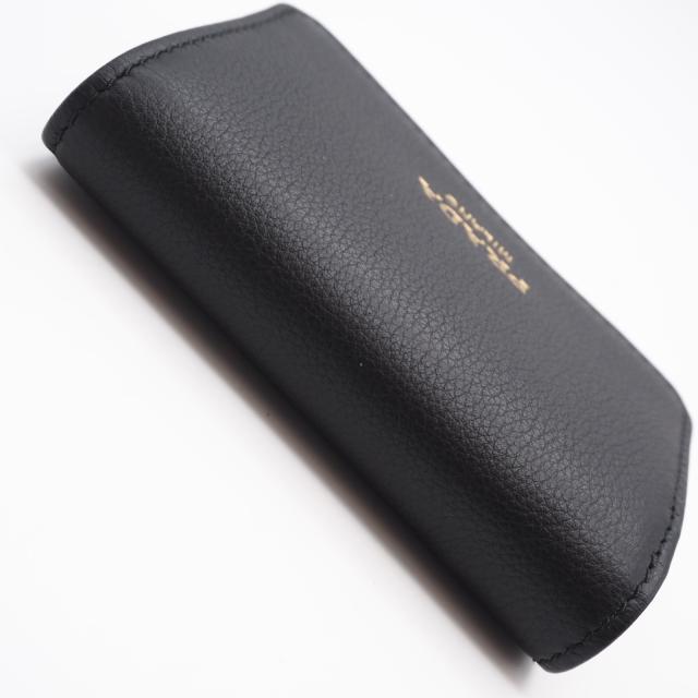 ★3日以内返品可★ 極美品 PRADA プラダ ポルタ ピッコロ パッティーナ ソフトレザー プリントロゴ コンパクトウォレット ネロ 1MH043 三つ折り財布 ブラック カーフレザー レディース_5