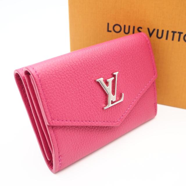 ★3日以内返品可★ 極美品 LOUIS VUITTON ルイ・ヴィトン トリヨン ポルトフォイユロックミニ ホットピンク M67858 三つ折り財布 ピンク シルバー トリヨンレザー レディース