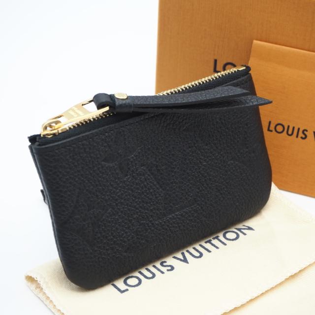 ★3日以内返品可★ 美品 LOUIS VUITTON ルイ・ヴィトン モノグラム アンプラント ポシェットクレ ノワール M80879 コインケース ブラック カーフレザー レディース