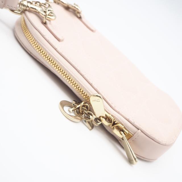 ★3日以内返品可★ 美品 Christian Dior クリスチャンディオール カナージュ ラムスキン Lady Dior Callin Dior フォンホルダー S0872ONMJ ショルダーバッグ ピンクベージュ ラムスキン レディース_9