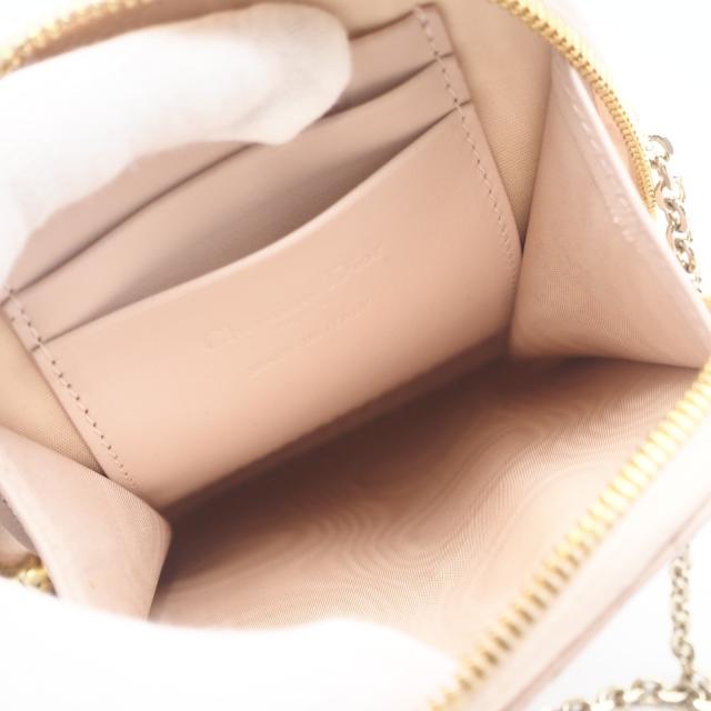 ★3日以内返品可★ 美品 Christian Dior クリスチャンディオール カナージュ ラムスキン Lady Dior Callin Dior フォンホルダー S0872ONMJ ショルダーバッグ ピンクベージュ ラムスキン レディース_12