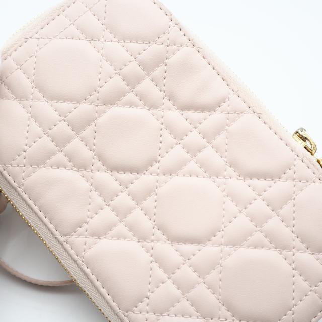 ★3日以内返品可★ 美品 Christian Dior クリスチャンディオール カナージュ ラムスキン Lady Dior Callin Dior フォンホルダー S0872ONMJ ショルダーバッグ ピンクベージュ ラムスキン レディース_3