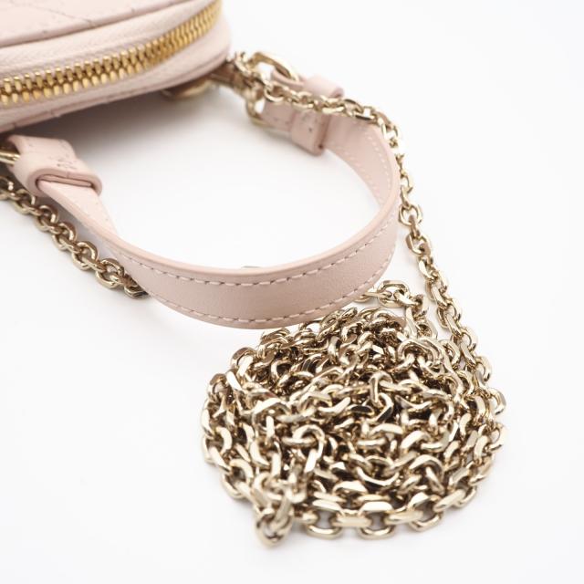 ★3日以内返品可★ 美品 Christian Dior クリスチャンディオール カナージュ ラムスキン Lady Dior Callin Dior フォンホルダー S0872ONMJ ショルダーバッグ ピンクベージュ ラムスキン レディース_4