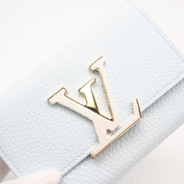 ★3日以内返品可★ 極美品 LOUIS VUITTON ルイ・ヴィトン トリヨン 日本限定 ポルトフォイユ カプシーヌ コンパクト スカイブルー N89898 三つ折り財布 スカイブルー トリヨンレザー パイソン レディース_3