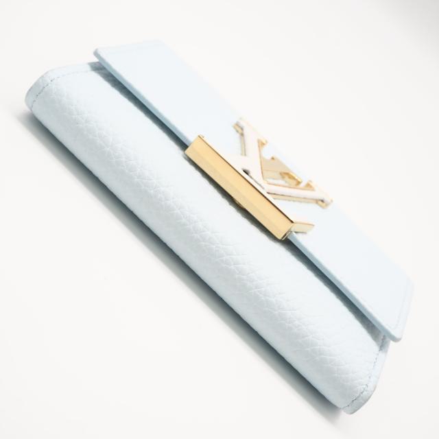 ★3日以内返品可★ 極美品 LOUIS VUITTON ルイ・ヴィトン トリヨン 日本限定 ポルトフォイユ カプシーヌ コンパクト スカイブルー N89898 三つ折り財布 スカイブルー トリヨンレザー パイソン レディース_5