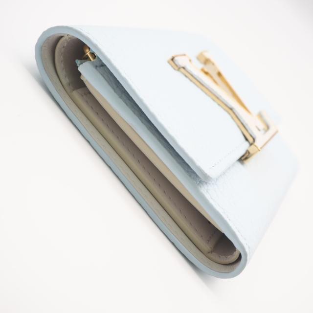 ★3日以内返品可★ 極美品 LOUIS VUITTON ルイ・ヴィトン トリヨン 日本限定 ポルトフォイユ カプシーヌ コンパクト スカイブルー N89898 三つ折り財布 スカイブルー トリヨンレザー パイソン レディース_6