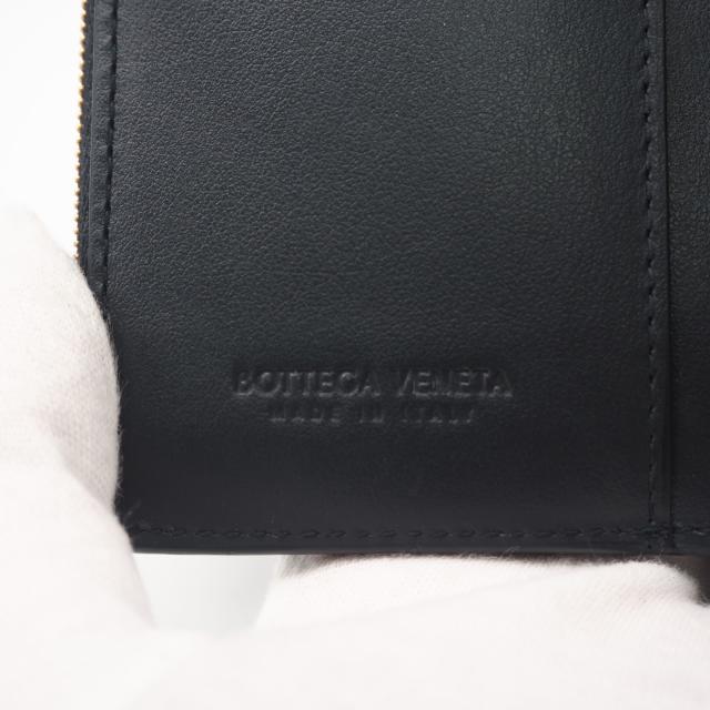 ★3日以内返品可★ 美品 BOTTEGAVENETA ボッテガヴェネタ カセット 三つ折り財布 651372 三つ折り財布 ネイビー ラムスキン レディース_14