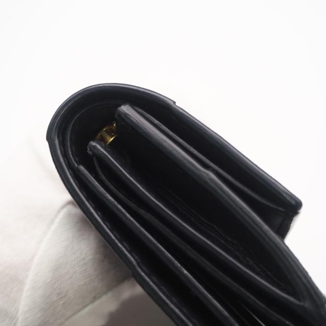 ★3日以内返品可★ 美品 BOTTEGAVENETA ボッテガヴェネタ カセット 三つ折り財布 651372 三つ折り財布 ネイビー ラムスキン レディース_8