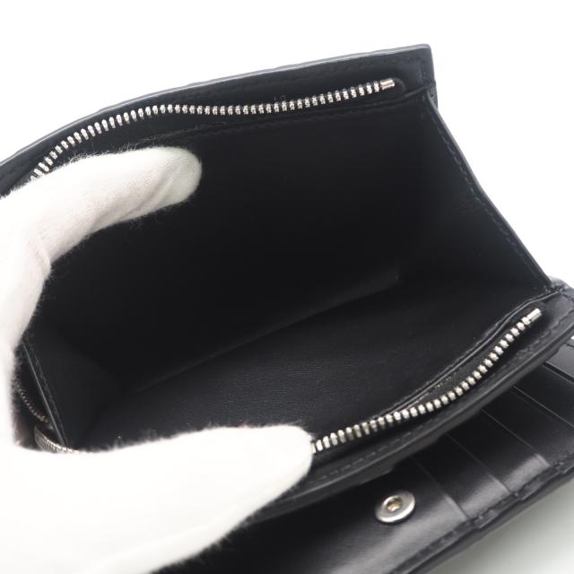 ★3日以内返品可★ 美品 BOTTEGAVENETA ボッテガヴェネタ イントレチャート ミディアム 二つ折りLファスナーウォレット 796958 二つ折り財布 ブラック カーフレザー メンズ_10