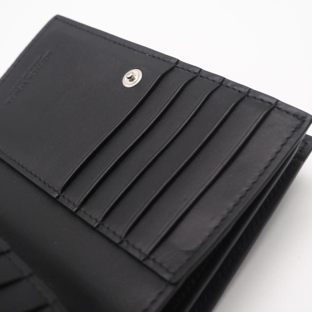 ★3日以内返品可★ 美品 BOTTEGAVENETA ボッテガヴェネタ イントレチャート ミディアム 二つ折りLファスナーウォレット 796958 二つ折り財布 ブラック カーフレザー メンズ_11
