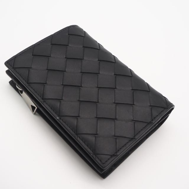 ★3日以内返品可★ 美品 BOTTEGAVENETA ボッテガヴェネタ イントレチャート ミディアム 二つ折りLファスナーウォレット 796958 二つ折り財布 ブラック カーフレザー メンズ_2