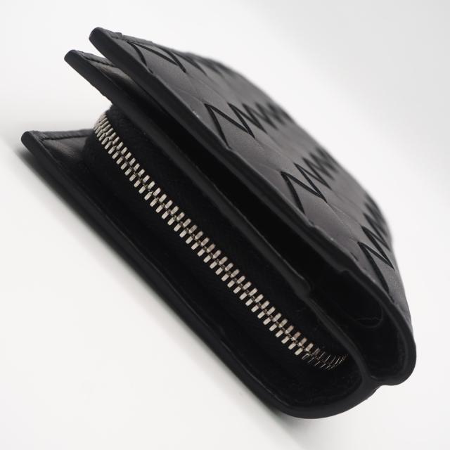 ★3日以内返品可★ 美品 BOTTEGAVENETA ボッテガヴェネタ イントレチャート ミディアム 二つ折りLファスナーウォレット 796958 二つ折り財布 ブラック カーフレザー メンズ_7
