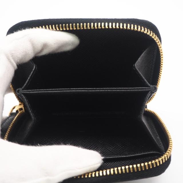 ★3日以内返品可★ 美品 PRADA プラダ サフィアーノ トライアングルロゴ コインケース 2MM003_QHH コインケース ブラック サフィアーノ レディース_9