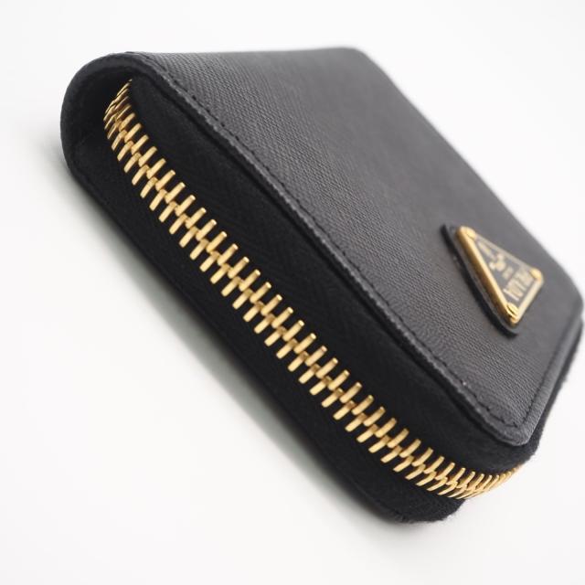 ★3日以内返品可★ 美品 PRADA プラダ サフィアーノ トライアングルロゴ コインケース 2MM003_QHH コインケース ブラック サフィアーノ レディース_7