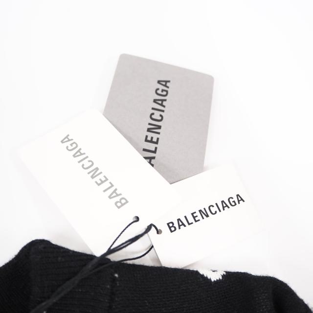 ★3日以内返品可★ 未使用 BALENCIAGA バレンシアガ ウール ロゴ ニット XS 724869 ニット ブラック ホワイト ニット メンズ_12