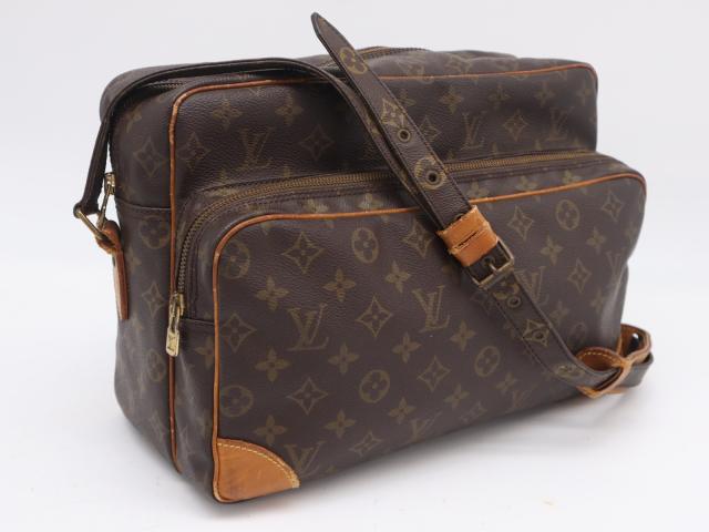 ★3日以内返品可★  LOUIS VUITTON ルイ・ヴィトン モノグラム キャンバス ナイルGM M45242 ショルダーバッグ ブラウン コーティングキャンバス レザー レディース