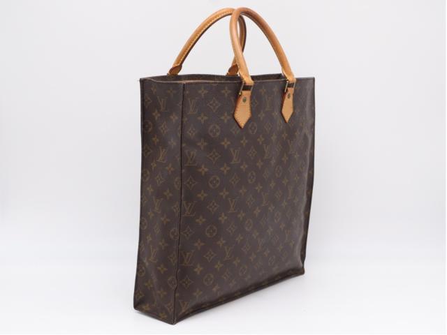 ★3日以内返品可★  LOUIS VUITTON ルイ・ヴィトン モノグラム サックプラ M51140 ハンドバッグ ブラウン コーティングキャンバス レザー メンズ