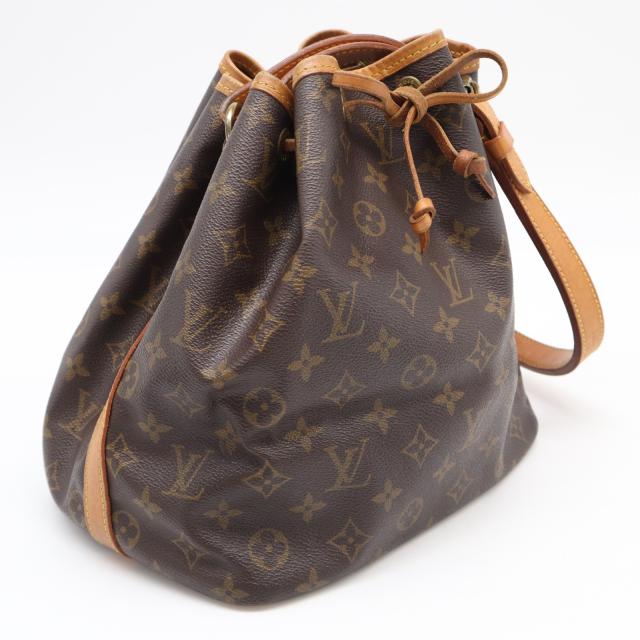 ★3日以内返品可★ LOUIS VUITTON ルイ・ヴィトン モノグラム プチノエ M42226 ハンドバッグ ブラウン コーティングキャンバス レザー レディース