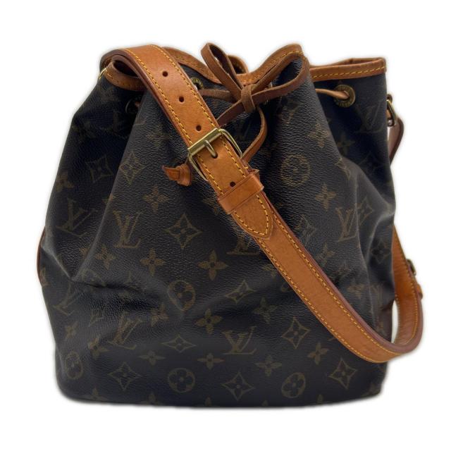 ★3日以内返品可★ LOUIS VUITTON ルイ・ヴィトン モノグラム プチノエ M42226 ハンドバッグ ブラウン コーティングキャンバス レザー レディース_1