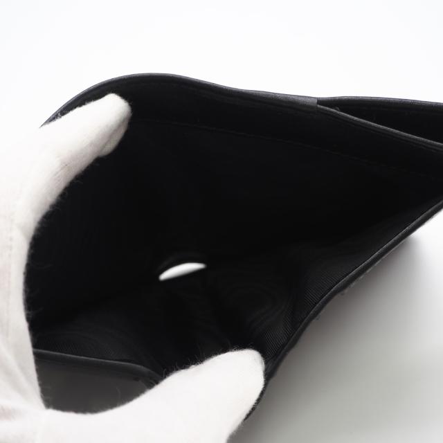 ★3日以内返品可★ 極美品 PRADA プラダ シティカーフ トライアングル 財布 ネロ 1ML050 二つ折り財布 ブラック カーフレザー レディース_10