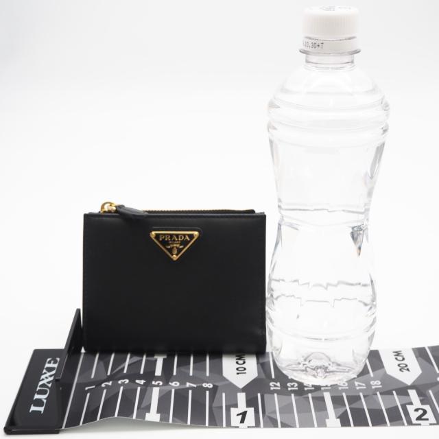 ★3日以内返品可★ 極美品 PRADA プラダ シティカーフ トライアングル 財布 ネロ 1ML050 二つ折り財布 ブラック カーフレザー レディース_3