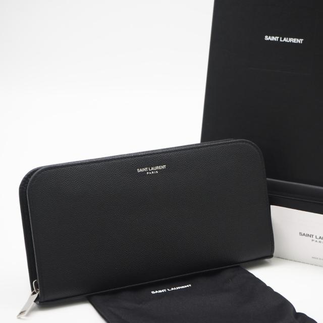 ★3日以内返品可★ 極美品 SAINT LAURENT PARIS サンローランパリ クラシック サンローラン フルジップウォレット 534290 長財布 ブラック カーフレザー メンズ