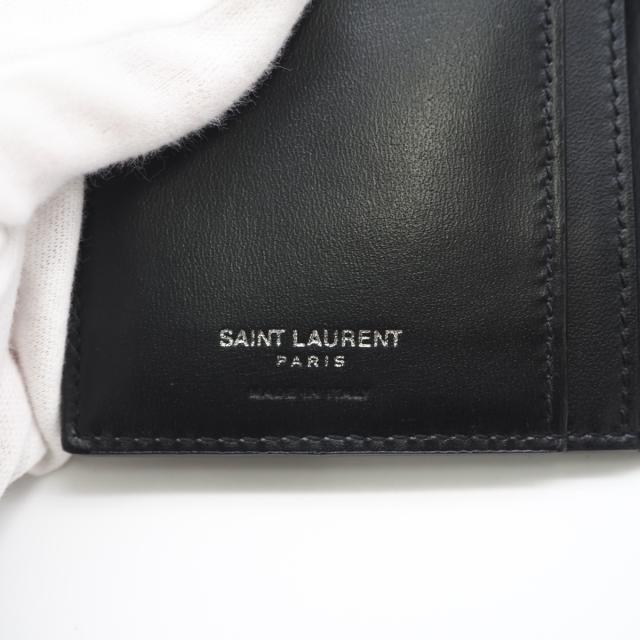 ★3日以内返品可★ 美品 SAINT LAURENT PARIS サンローランパリ タイニーカサンドラ コンチネンタルウォレット 607746 長財布 ブラック カーフレザー メンズ_14